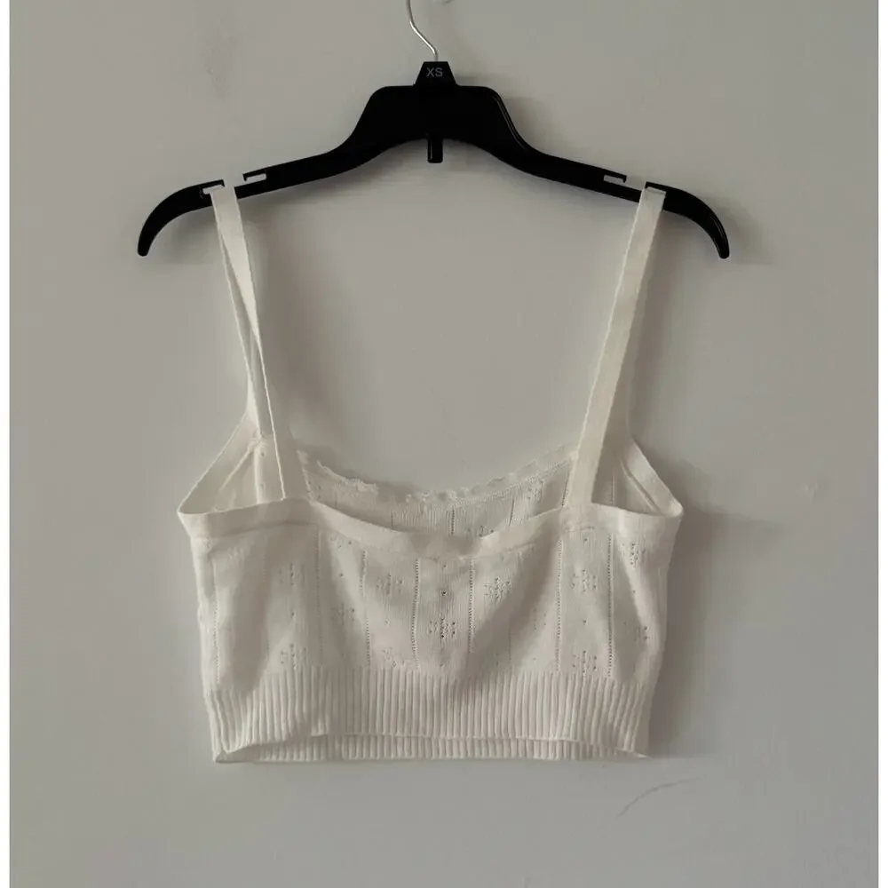 Skims Eyelet Soft Lace Trim White Bralette Size M - Picture 2 of 3